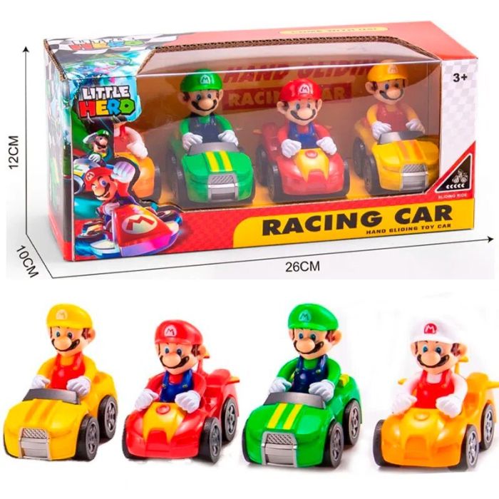 Play set of cars with figure  Super Mario  4 pcs.